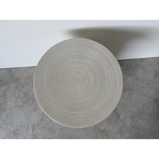 White 1980's Gabriella Crespi Style - Rattan Dining Table Base For Sale - Image 8 of 13