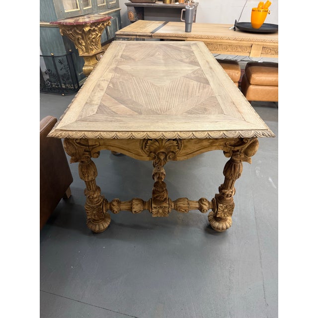 19th C. French Renaissance Walnut Library Table For Sale - Image 4 of 7
