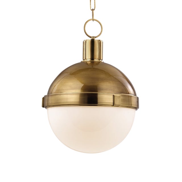 Lambert 1 Light Pendant - Aged Brass For Sale