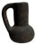 Black Ceramic Soliflore Vase with Indonesian Terracotta Handle, 1980s For Sale