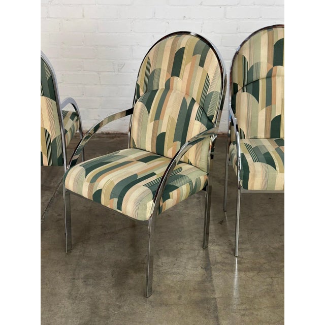 1970s Chrome Dining Chairs - Set of 4 For Sale - Image 4 of 12