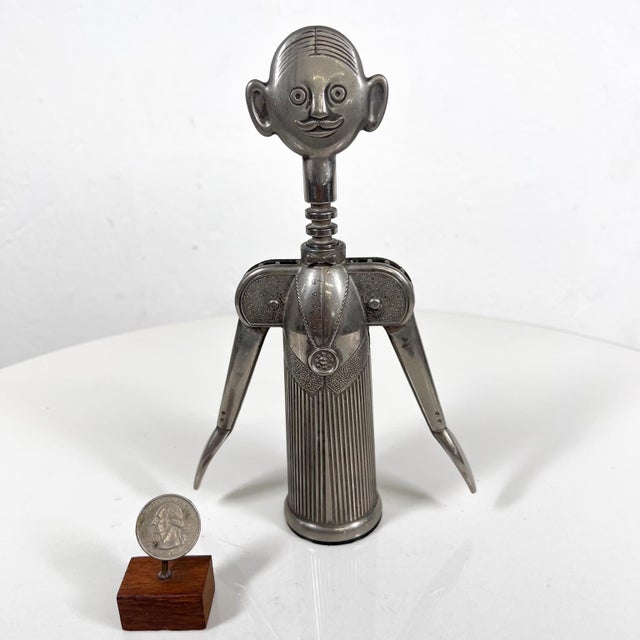 1970s Silver Plated Pierre Le Sommelier Wine Bottle Opener Corkscrew Italy For Sale - Image 11 of 12