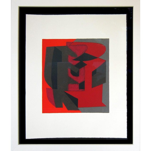 1970s Abstract Victor Vasarely Original Lithograph - Limited Ed. On Rives W/Frame For Sale - Image 11 of 11