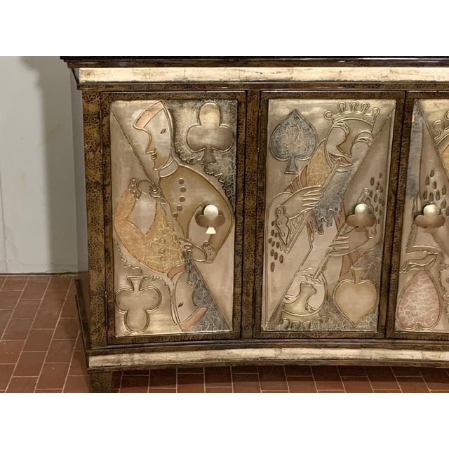 Masterpiece Playing Cards Credenza Lam Lee Group Dallas, 1990 For Sale - Image 3 of 17