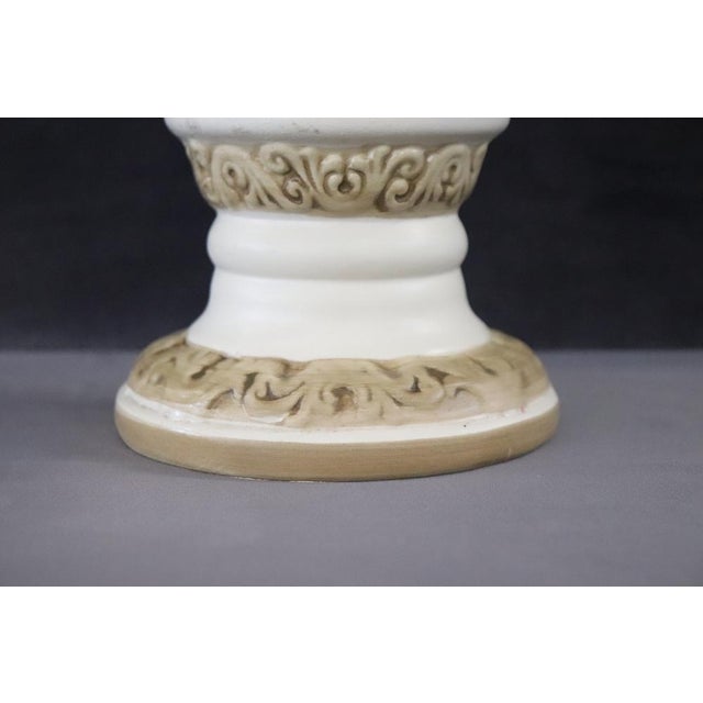 Beige Hand-Painted Porcelain Biscuit Vase by Capodimonte, 1990s For Sale - Image 8 of 14