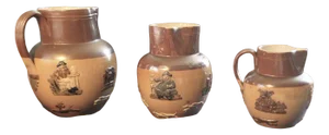 Coloured Stoneware Harvest Jugs from Royal Doulton, 1890s, Set of 3