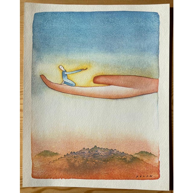 Jean-Michel Folon (1934-2005) The Gift Color heliogravure Signed in the plate On vellum, 18 x 24 cm (approx. 7 x 9 inches)...