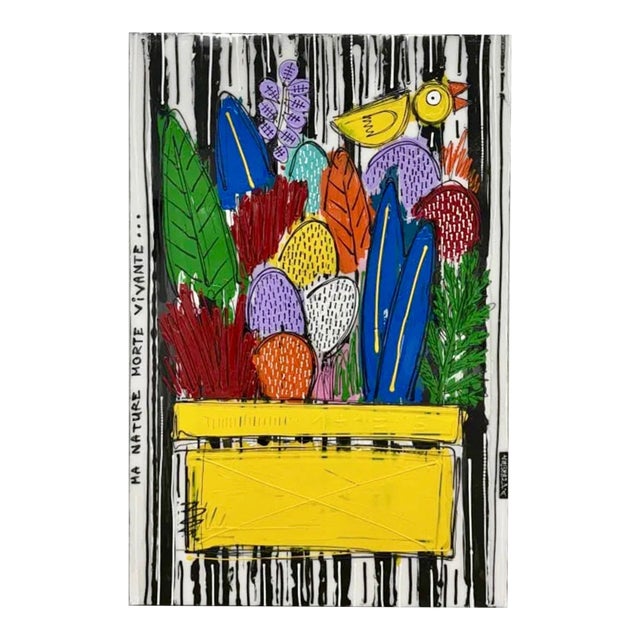 David Ferreira, Large David Ferreira Whimsical Naive French Contemporary Outsider Painting For Sale