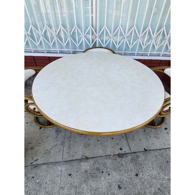 Vintage Dining Table With 4 Swivel Chairs For Sale In Los Angeles - Image 6 of 6