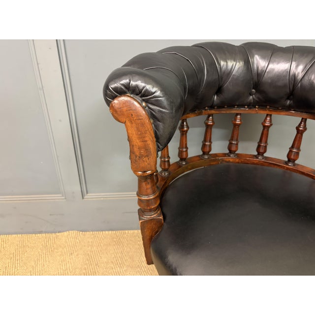 Victorian Mahogany Revolving Desk Chair, 1885 For Sale - Image 6 of 13