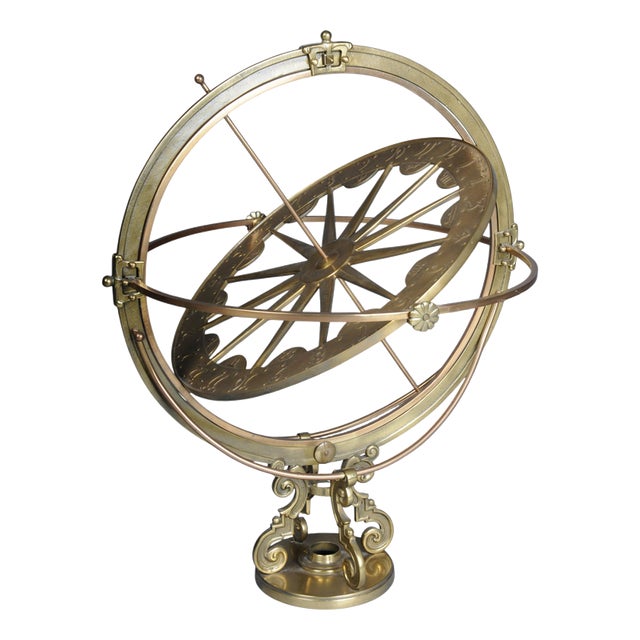 20th Century Stylized Brass Armillary Sphere For Sale