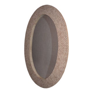 Andrianna Shamaris Bamboo Inlay Oval Mirror For Sale