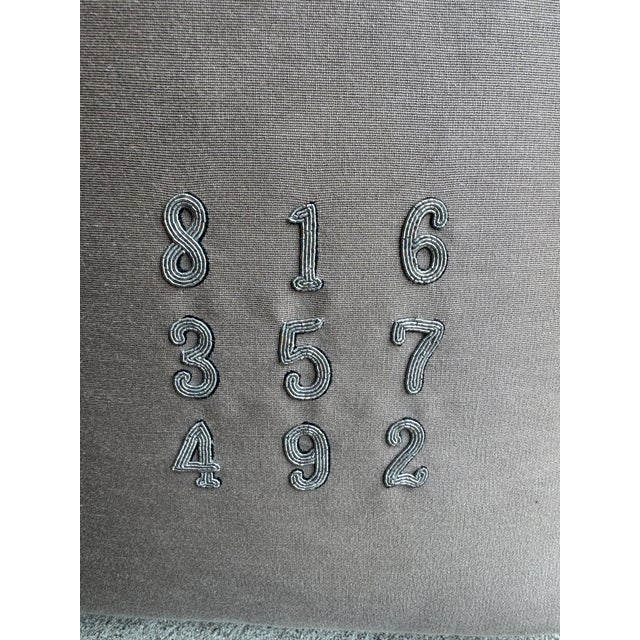 2000 - 2009 Vintage Embroidered Jean Francois Lesage Pillow With Numbers For Sale - Image 5 of 10