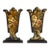 Pair of 19th C. French Hand Painted Paper Mache Spill Vases For Sale