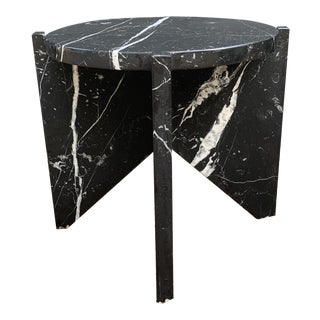 Modern Nero Marquina Empire Side Table For Sale
