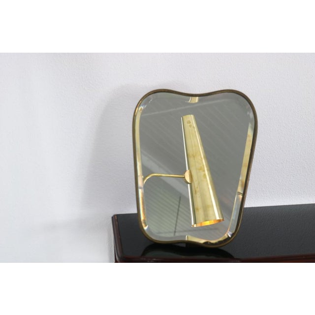 Italian Table Mirror with Brass Frame For Sale - Image 6 of 16