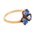 1900 - 1909 1900-1909 Victorian Sapphire Diamond 14k Yellow Gold Trefoil Ring, Size 4.5 For Sale - Image 5 of 5
