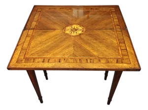 Inlaid Wood Folding Game Table, 18th Century