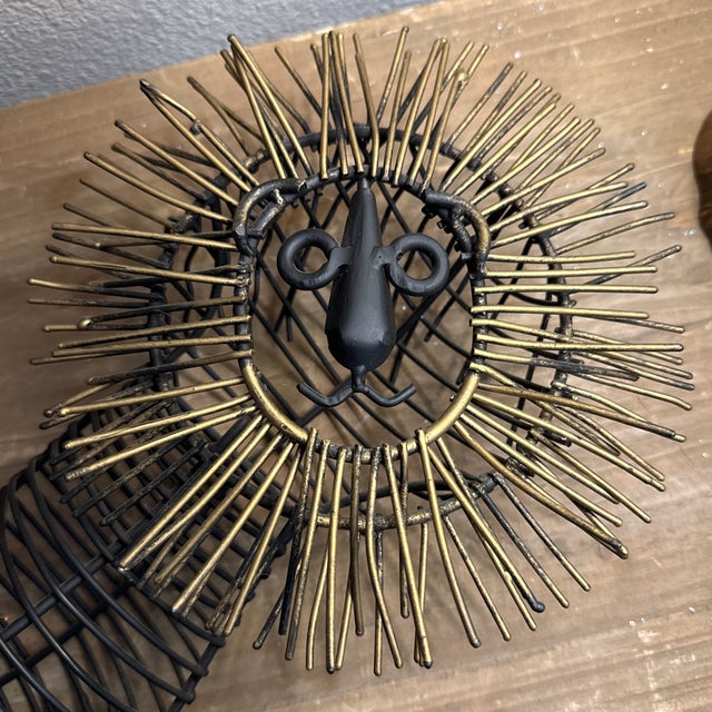 1980s Large Wire Mid Century Wire Lion Sculpture For Sale - Image 5 of 5
