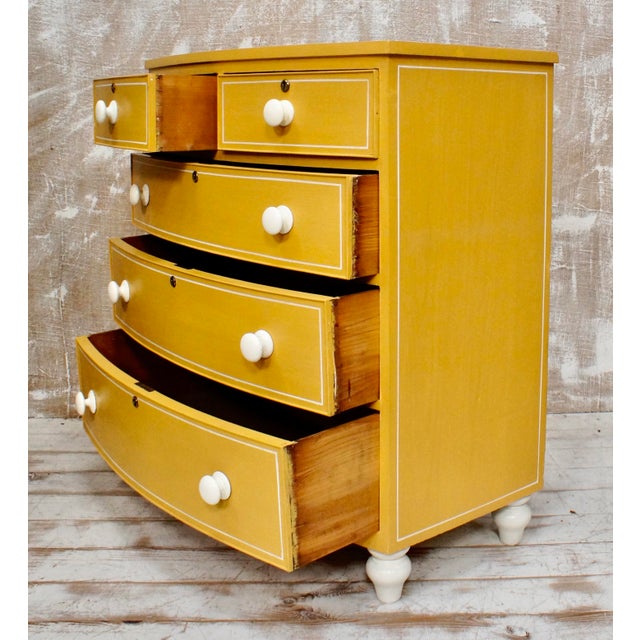 Metal Victorian Bow Fronted Chest of Drawers, 1870 For Sale - Image 7 of 11