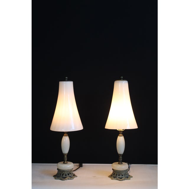 Petite Pair of Petite Maison Charles Style Boudoir Lamps For Sale - Image 4 of 15