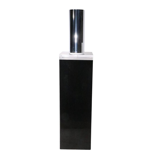 Vintage Lucite Black and Clear Pedestal C. 1970's For Sale - Image 9 of 16