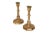 A pair of Portuguese traditional candlestick holders in brass, made by Valsan. Turned with eight faces on the capital,...