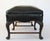 Wood Antique English Georgian Style Hand-Carved Low Bench With Black Leather Upholstery For Sale - Image 7 of 17