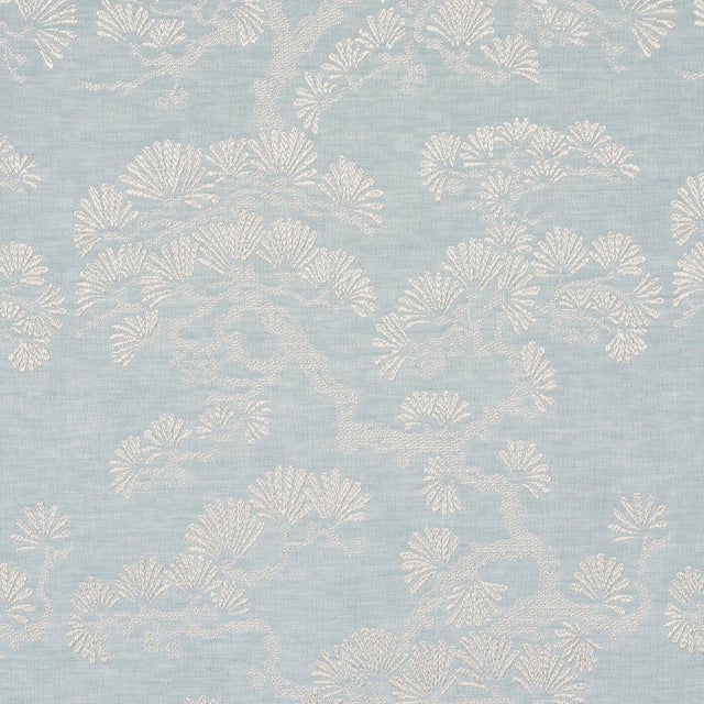Traditional Sample - Schumacher Hinata Fabric In Sky For Sale - Image 3 of 5