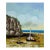 Mid Century Boats at Sea Landscape by Henry Harder For Sale