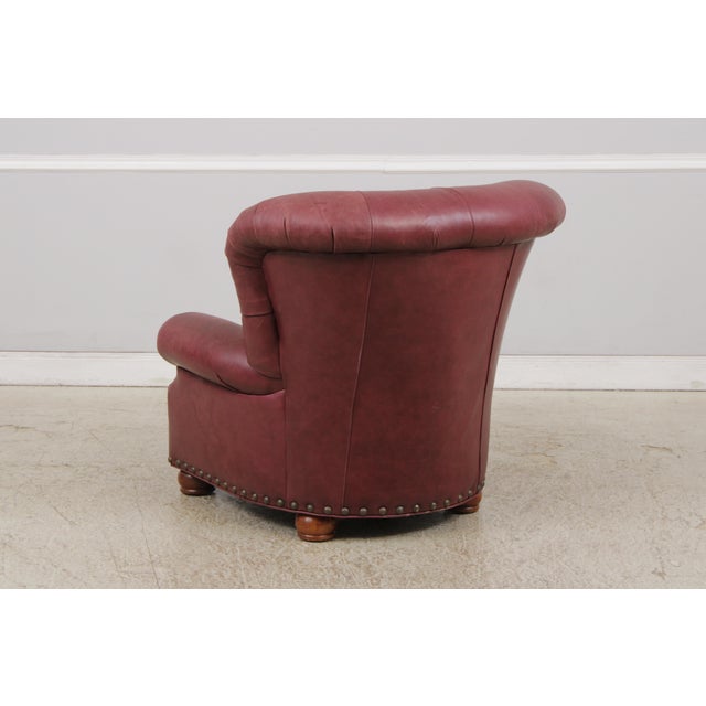 1970s Restoration Hardware Ralph Lauren Tufted Leather Lounge Chair For Sale - Image 5 of 16