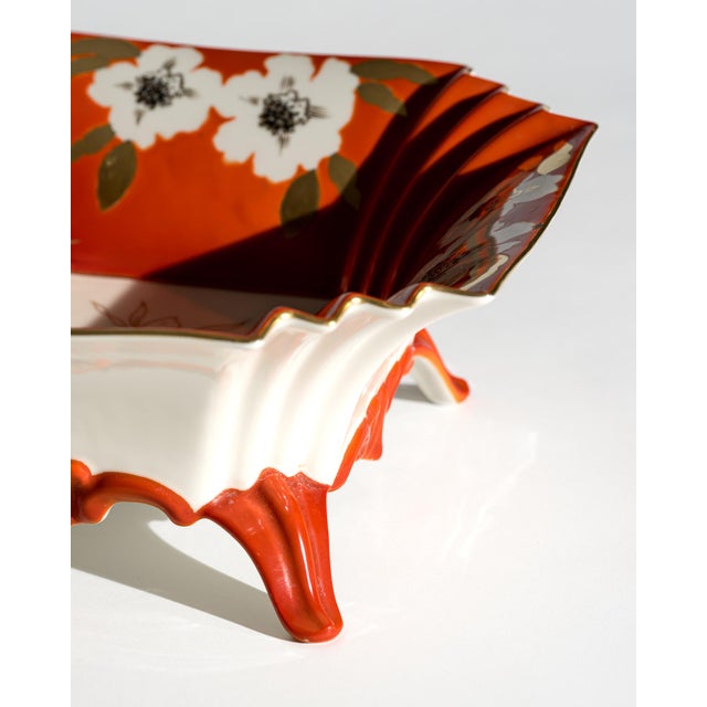 Large Mid-Century Art Deco Revival Porcelain Centerpiece Bowl by Schaubach Kunst, Germany, 1950s For Sale - Image 6 of 8