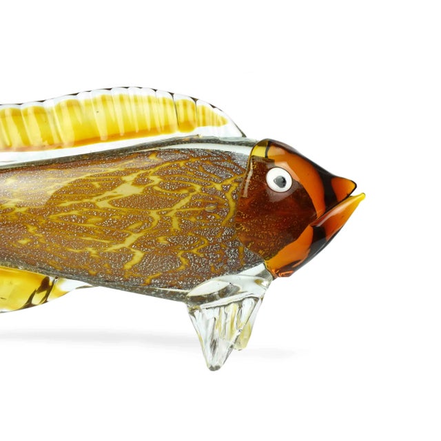 Late 20th Century Late 20th Century Large Italian Murano Fish Sculpture Glass Art For Sale - Image 5 of 9