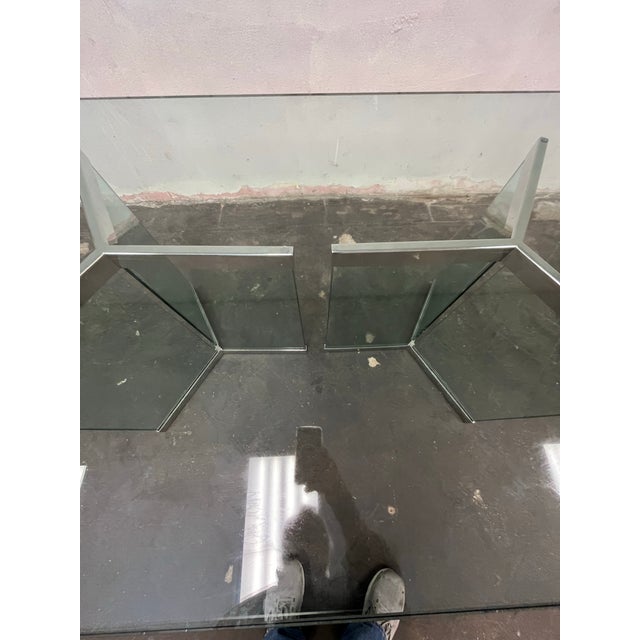Transparent Leon Rosen Dining Table for Pace Collection Glass and Chrome For Sale - Image 8 of 10