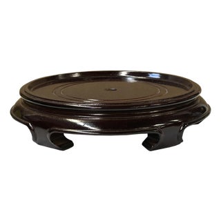 5" Dark Brown Round Inside Flare Curve Legs Wood Stand Riser Easel For Sale