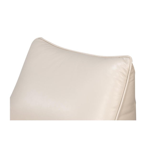 White White Leather Swivel Slipper Chair For Sale - Image 8 of 12