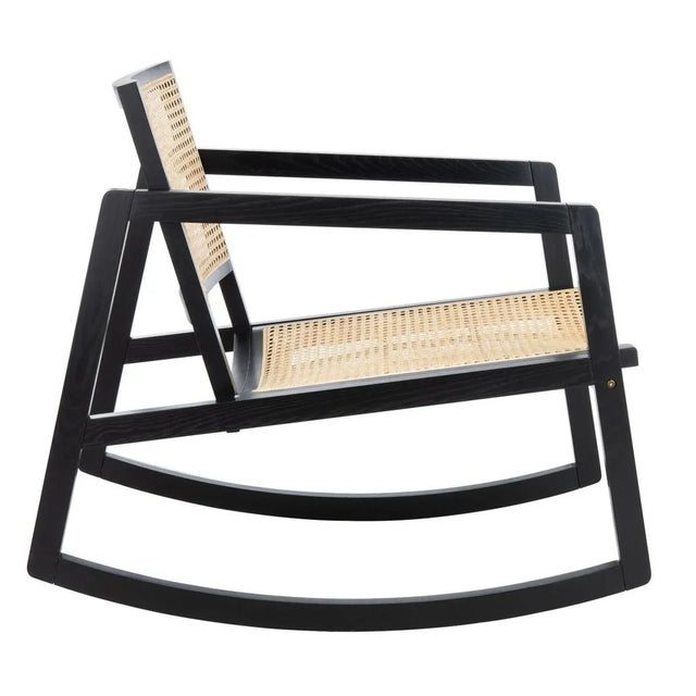 Not Yet Made - Made To Order Perth Rattan Rocking Chair - Black/Natural For Sale - Image 5 of 11