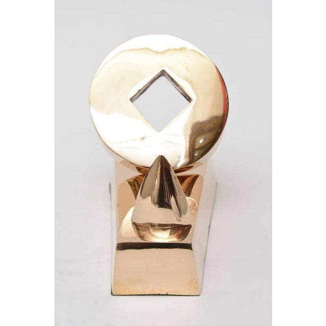 Vintage French Cast Polished Bronze Jean Arp Style Table Sculpture, For Sale In Miami - Image 6 of 11