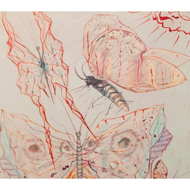 1950s 1953 After Dali, Butterflies Original Period Lithograph From the Mrs. Albert D. Lasker Collection For Sale - Image 5 of 13