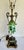 Victorian Antique Victorian Revival Hand-Painted Floral Glass Table Lamp With Dolphin Supports For Sale - Image 3 of 12