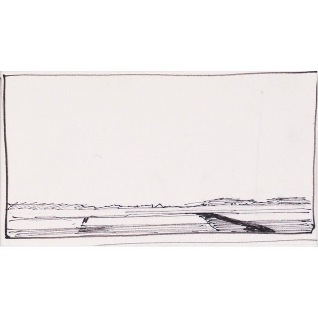 American A Cloudless Sky - Line Drawing Landscape in Ink on Paper by Laurence Sisson For Sale - Image 3 of 5