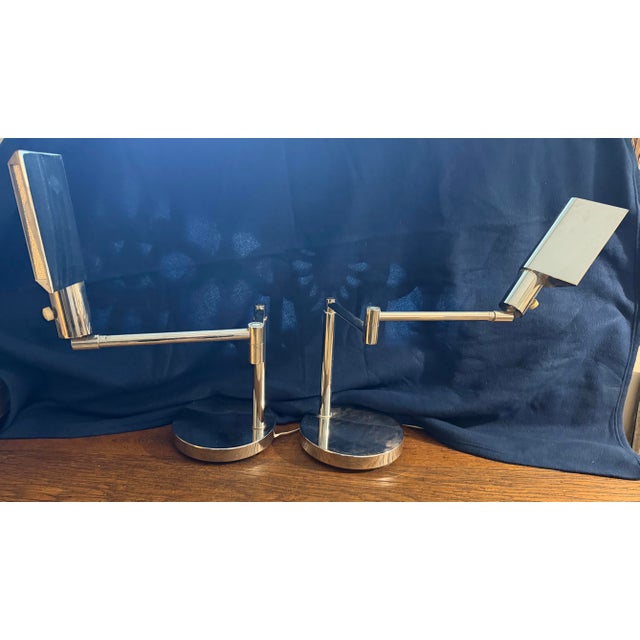Mid-Century Modern 1970s Mid-Century Modern Koch & Lowy Articulating Desk Lamps - Pair For Sale - Image 3 of 6
