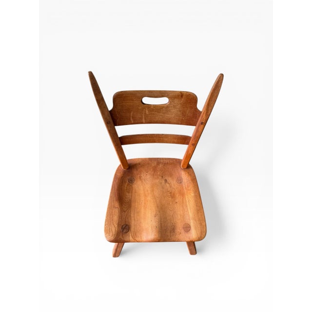 Cushman of Vermont Vintage Cushman Colonial Creations Maple Side Chair With Sculpted Seat and Ladder Back For Sale - Image 4 of 10