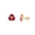 Modern 3 Ct Natural Ruby and Diamond Cluster Stud Earrings in 14k Yellow Gold- A Pair For Sale - Image 4 of 14