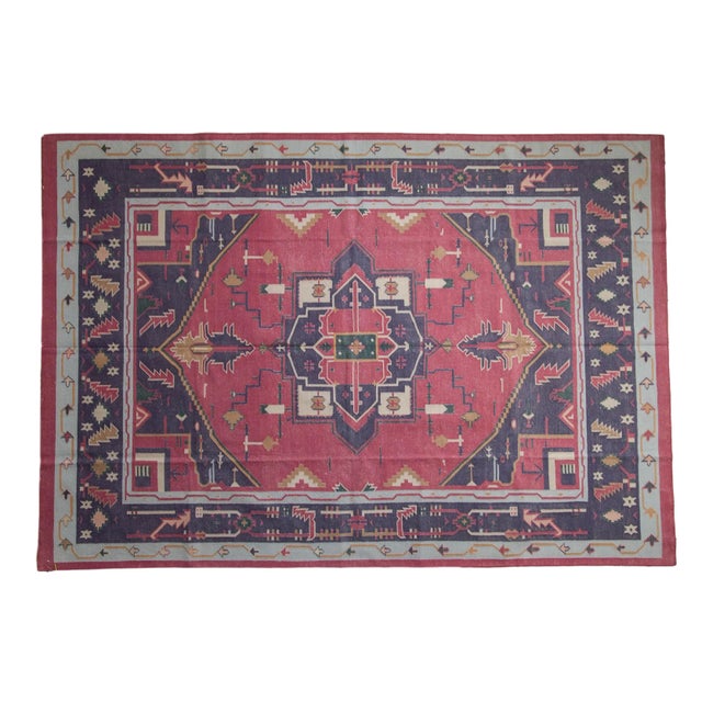 Vintage Stone Wash Dhurrie Rug - 6'2" X 8'11" For Sale - Image 11 of 11