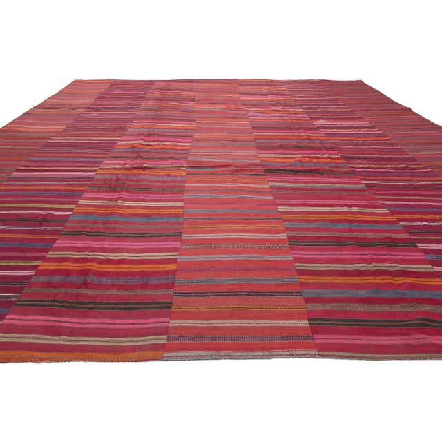 Modern Vintage Turkish Striped Kilim Rug - 09'05 X 13'00 For Sale - Image 3 of 10