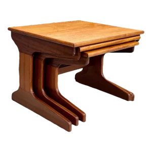 1970s Vintage Danish Mid Century Modern Nesting End Table Set