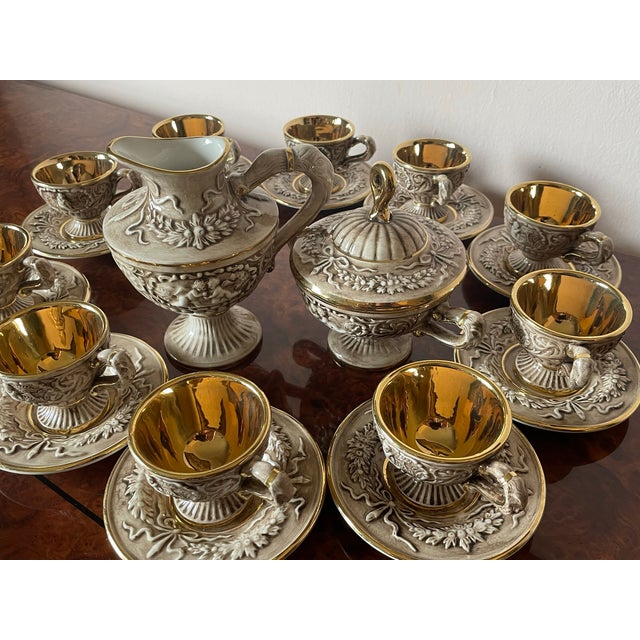 Mid-Century Modern Vintage Coffee Service by R. Capodimonte, Set of 22 For Sale - Image 3 of 18