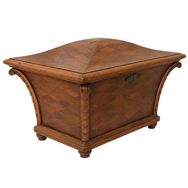 Gold Mid-Century Modern Decorative Box Tea Caddy in Marquetry Wood anf Brass, Italy For Sale - Image 8 of 8