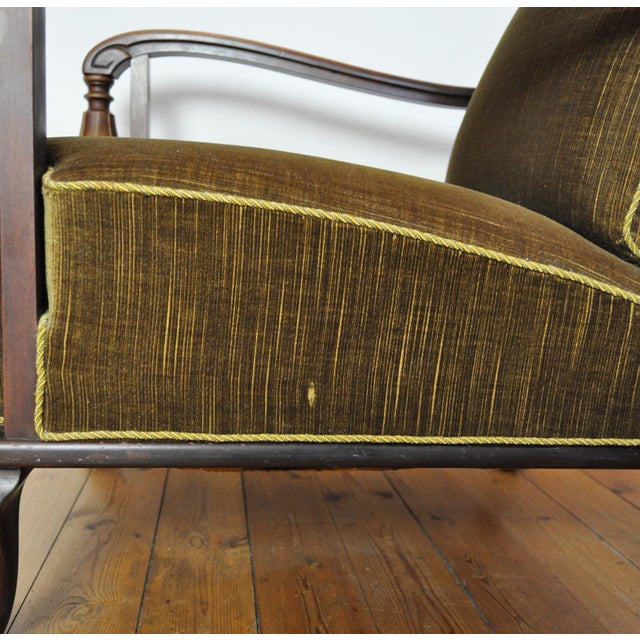 Danish Art Deco Green Velvet Lounge Chair, 1930s For Sale - Image 11 of 17